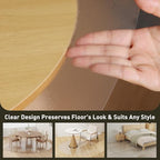 Clear Plastic Floor Mat for Under Dining Table, 6ft Round No Slip Waterproof Vinyl Area Rug for Home, Anti-Spill Hard Floor Protector Cover for Living Room, Splat Mat for Under High Chair - Image 6