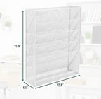 EASEPRES 6 Tier Mesh Hanging Wall File Organizer, Desk Vertical Mail Paper Document Folder Holder Rack with Bottom Tray and Nametag Label for Office Home School, White - Image 2