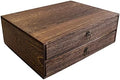 2-Drawer Wooden Desk Organizer Wood Desktop Storage Cabinet A4 File Cabinet Tabletop Storage Box Desk Drawer Organizer Paper Holder Carbonization for Home Office Workspace by KeaJuidy