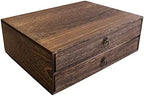 2-Drawer Wooden Desk Organizer Wood Desktop Storage Cabinet A4 File Cabinet Tabletop Storage Box Desk Drawer Organizer Paper Holder Carbonization for Home Office Workspace by KeaJuidy