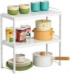 Expandable Cabinet Shelf Organizer, Metal Kitchen Countertop Storage Shelf by X-cosrack