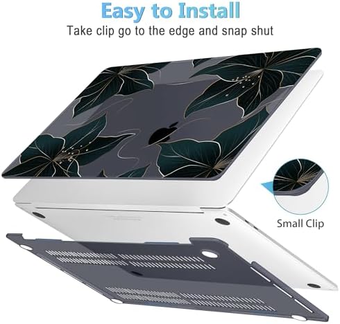 Mektron Case for MacBook Pro 16 Inch A2141 Cover 2019 Release 16" with Liquid Retina Display/Touch ID, Plastic Hard Shell with Keyboard Skin & Screen Protector & Dust Plug, Floral C218 - Image 3