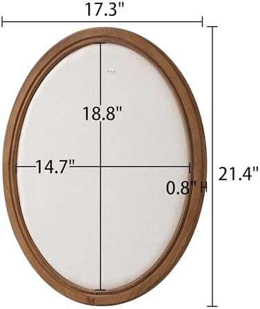 SOFE Oval Framed Linen Bulletin Board, Unique Fabric Pin Boards 21x17 - Image 6