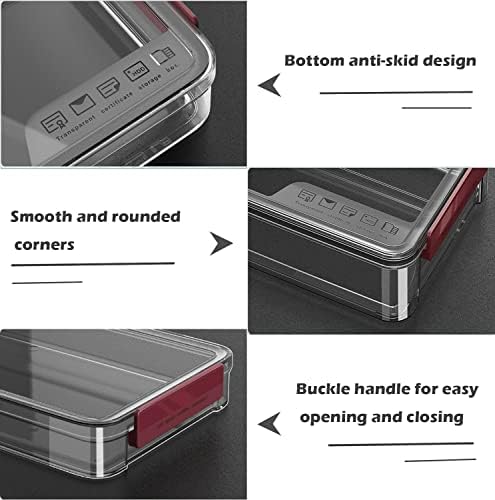 2 Pack Document Storage Clear Plastic Storage Boxes with Lids Stackable Storage Bins Paper Storage Box Containers for Organizing A4 File Paper, Document, Photo, Scrapbook - Image 3