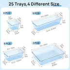 Vtopmart 25 Pack Plastic Drawer Organizers with Non-slip Rubber Pads - Image 2