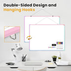 Dry Erase Board for Wall, 24" x 18" Double-Sided Hanging Magnetic Whiteboard with 6 Markers, 6 Magnets and 3 Mini Sticky Notes, Large White Board for School, Home, Office, Colorful Frame - Image 4