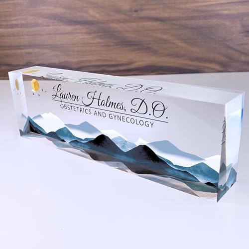 Personalized Acrylic Desk Plaque, Customizable Acrylic Name Plate Block, Executive Desk Name Sign, Social Worker Name Sign - Image 2