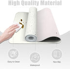 Leather Desk Pad Protector, 47.2'' x 23.6'', Suede Base Sewing Desk Blotter, Non-Slip Office Mat, Waterproof Writing Pad for Home and Office - White - Image 3