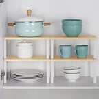 CADUKE Counter Shelves Set of 4 Stackable Kitchen Cabinet Organizer, White - Image 2