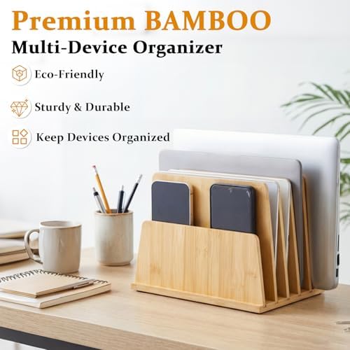 Unittype Bamboo Multi Device Organizer, 5 Slots - Image 3