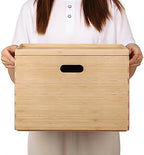 BAMOTTO CRAFTBAMBOO Large Lidded Bamboo Storage Bin 14.6”x10.2”x9.6” by BAMOTTOCRAFTBAMBOO