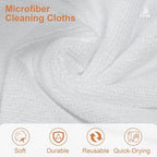 LIVOS Microfiber Cleaning Cloth Roll - 80 Pack, Reusable Paper Towels, White Tear Away, Microfiber Towels for Car, Super Absorbent Lint Free Cleaning Rags for House, Kitchen,Window- 11.5"x11.5" - Image 3