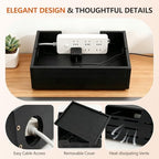Wooden Cable Management Box - A Stylish Cable Storage Box, Suitable for Power sockets, USB Hiding, TV Cables, Desktop and Floor Cables - a Large Cable Storage Box for Management - Image 5