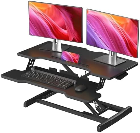 32" Standing Desk Converter, Quick Sit to Stand Desk Riser by JYLHJOYSEEKER