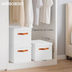 Homsorout Storage Bins with Lids - Fabric Storage Baskets for Shelves, 8 Pack Foldable Decorative Boxes with Handles, Stackable Organizer Bins for Home, Nursery, Dorm, White - Image 3