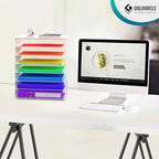 8 Tier Paper Letter Tray Organizer with Handles for Desk (White) - Image 5