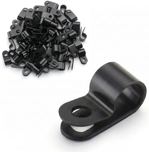 BAOMAIN 5/16-Inch R-Type Cable Clamps, 1000-Pack Black Nylon Wire Management Clips, UC-1.5 Screw-On Cord Fasteners for Home, Office, and Industrial Use by Baomain