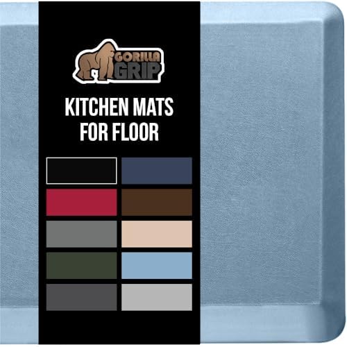 GORILLA GRIP Cushioned Antifatigue Kitchen Mat for Floor, 39x20, Sky Blue by GorillaGrip