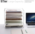 SANRUI Acrylic Paper Organizer Letter Tray, 5 Tier Enlarged File Holder - Image 6