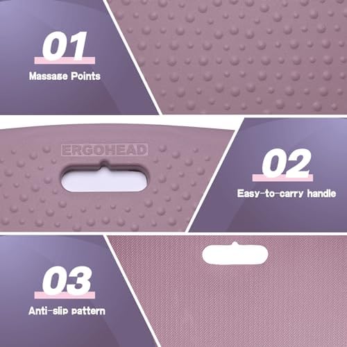 3/4 inch Thick Premium Anti Fatigue Mat with Massage Points, Ideal Standing Pad for Office & Home, Perfect Standing Desk Mat with Handle, Comfort Kitchen Floor Mat (Purple, 17" x 22") - Image 3