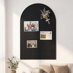 MotiMind Arched Felt Bulletin Board 35" x 24" Felt Wall Panels Large Arch Pin Cork Board No Drill Frameless Wall Tiles with 20 Gold Pins for Back to School Office Photo Display Home Decor(Black) - Image 5