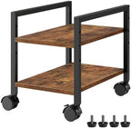HOOBRO PC Stand, 2-Tier PC Tower Stand Fits Most Computer Towers, CPU Holder for Floor, Height Adjustable, CPU Stand with Wheels Under Desk, for Home Office, Rustic Brown and Black BF11CJ01 by HOOBRO