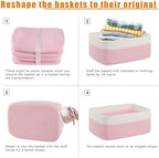 OIAHOMY 4 PACK 7L Storage Baskets for Organizing Storage Bins Pink - Image 7