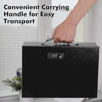 KYODOLED Fireproof Lock Box for Documents, Dual Combination and Key Lock Security with Carrying Handle, Metal Strong Safe Box to Keep Personal Items, Documents, Exterior 13.2''x 11''x4.13'', Black - Image 6