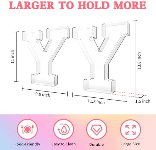 13.8" Acrylic Letter Charcuterie Tray,Fillable Alphabet Box (Letter Y) - Image 2