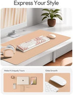 YSAGi Leather Desk Pad Protector, Office Desk Mat, Large Mouse Pad, Non-Slip PU Leather Desk Blotter, Laptop Desk Pad, Waterproof Desk Writing Pad for Office and Home (Latte,55" x 24") - Image 3