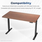 VIVO Dark Walnut 43 x 24 in Solid Table Top, DESK-TOP43D - Image 4