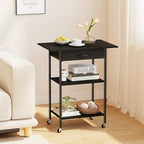 Arbuxzuy 3-Tier Printer Stand, Printer Table with Fabric Drawer, Industrial Printer Storage Cart with Wheels, Rolling Printer Stand for Heat Press Scanner Fax, Black - Image 7