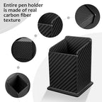Carbon Fiber Black Pen Holder Cup for Desk, Black Pencil Cup Holder for Desk Office Pen Organizer,Modern Minimalist Pen Holder,Matte Black - Image 5