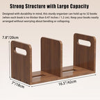 100% Solid Wood Adjustable Desktop Bookshelf With Movable Divider, Retro Tabletop Bookshelf With Convenient Handle Design for Living Room, Home, Office, Perfect for Magazines, Books, Files (Brown) - Image 3