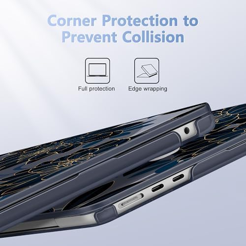 May Chen for MacBook Air 15 inch Case M5 M4 M3 M2 2026 2024-2023, Model A3448 A3241 A3114 A2941, Closes Seamlessly Hard Shell Laptop Cover with Keyboard Cover, Luxury Dahlia - Image 3