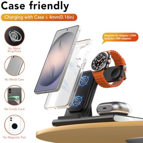 Wireless Charger for Samsung Galaxy Watch 9/Ultra2 Charger, Nightlight - Image 4