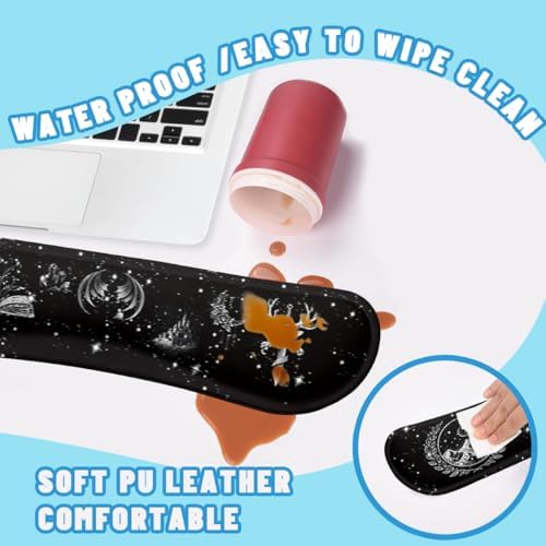 Dark Fantasy Desk Mat Set Magic Gothic Celestial Emblem Large Mouse Pad with Wrist Rest 4in1 Desk Mat for Desktop Ergonomic Computer Desk Arm Wrist Anti-Slip Computer Mouse Pad Home Office Gaming - Image 5