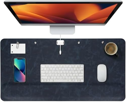 Magnetic Desk Mat System with Wrist Support 80×40cm, Premium Leather Desk Pad with Magnetic Accessories, Waterproof Non-Slip Desk Organizer for Office & Gaming by Promattoo