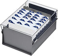 Acrimet 4 x 6 Card File Holder Organizer Box Metal Base Heavy Duty (AZ Index Cards and Divider Included) (Gray Color with Clear Crystal Plastic Lid Cover) by Organizingyourlife