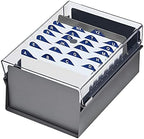 Acrimet 4 x 6 Card File Holder Organizer Box Metal Base Heavy Duty (AZ Index Cards and Divider Included) (Gray Color with Clear Crystal Plastic Lid Cover) by Organizingyourlife