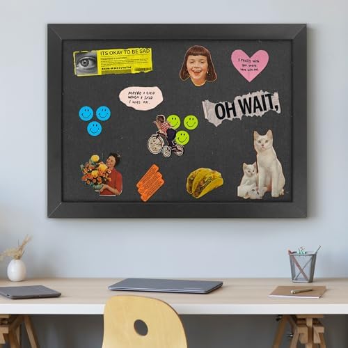 AKTOP Black Cork Board Bulletin Board with Linen 18" X 24" - Image 2