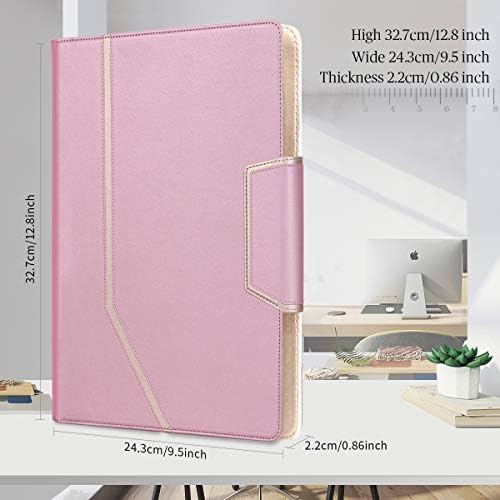 Toplive Portfolio Case, Conference Folder Executive Business Padfolio with Document Sleeve, Letter/ A4 Size Clipboard, Business Card Holders, Portfolio Padfolio for Women & Men, Rose Gold - Image 4