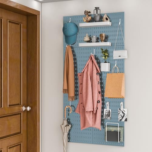 Wall-Mounted Pegboard Kit, 50.4" x 25.2" Organizer Panel – Large, Cost-Effective & Nail-Free Installation Blue - Image 3