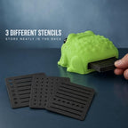 Note Toad - Desk Organizer & Note Holder, 3D Printed Frog Sticky Memo Block Dispenser with Pen Rest, 3 Reusable Stencils and Top Reminder Slot for Office Workspace, Reception Counter and Lover Gift - Image 7