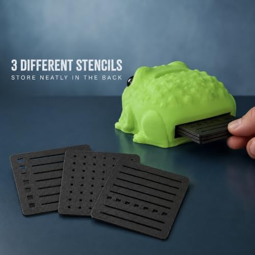 Note Toad - Desk Organizer & Note Holder, 3D Printed Frog Sticky Memo Block Dispenser with Pen Rest, 3 Reusable Stencils and Top Reminder Slot for Office Workspace, Reception Counter and Lover Gift - Image 7