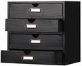 Small Wooden Drawers Wooden Box with Drawer Black by PACKGILO