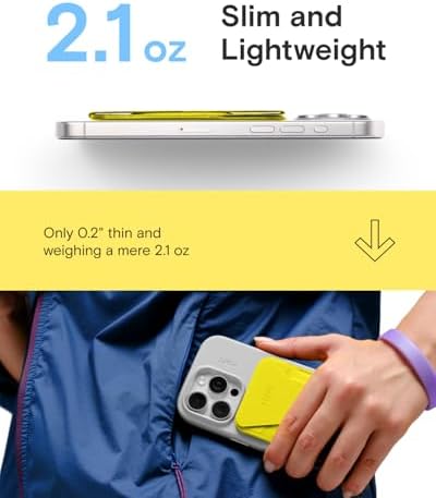 MOFT Magnetic Wallet Stand Compatible with iPhone 17/16/15/14/13/12 Series, Angle Adjustment & Magsafe Compatible MOVAS Phone Stand,Neon - Image 2