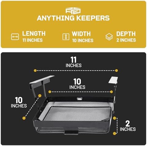 KEEPERS Anything Keeper — Compact 11x10in Under-Cabinet Slide-Out Drawer, Hidden Steel Organizer for K-Cups & Desk Items, RV & Small Kitchen — Black - Image 6