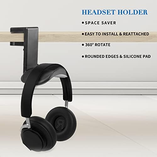 Headset Stand Holder Rotatable Headphone Hanger Hook Under Desk - Image 5