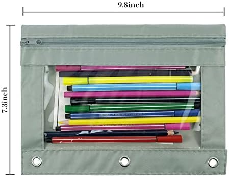 YoeeJob Pencil Pouch for 3 Ring Binder, Zipper Pencil Pouches Bulk, Pencil Case Pouch with Clear Window for Class, School, Office, Grey, 24 Packs - Image 2